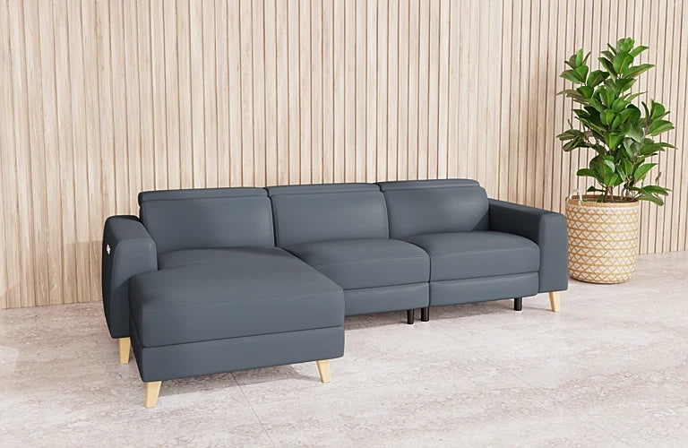 Gabrielle 3 Seat Electric Recliner With Electric Headrest And Left Chaise - Fabric