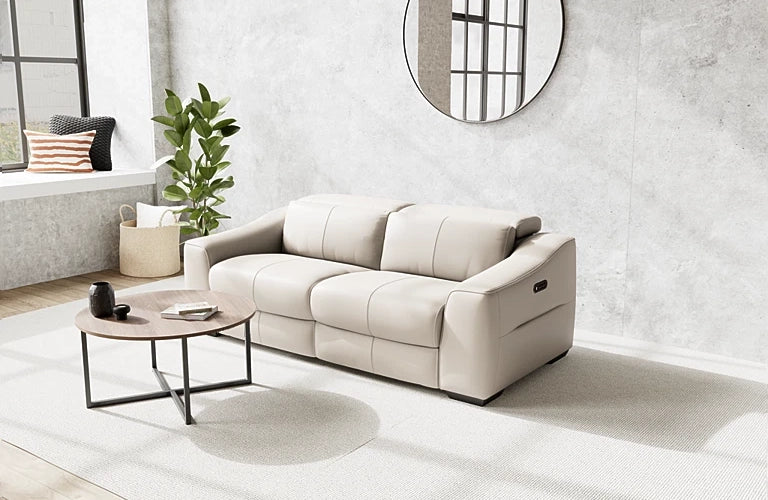 Kennedy 2.5 Seater Dual Electric Recliners And Electric Headrests - Leather