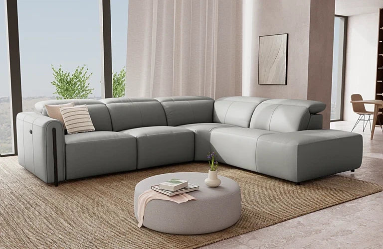 Midas 2.5 Seater Plus Right Corner Terminal Electric Recliner With Adjustable Headrests - Leather