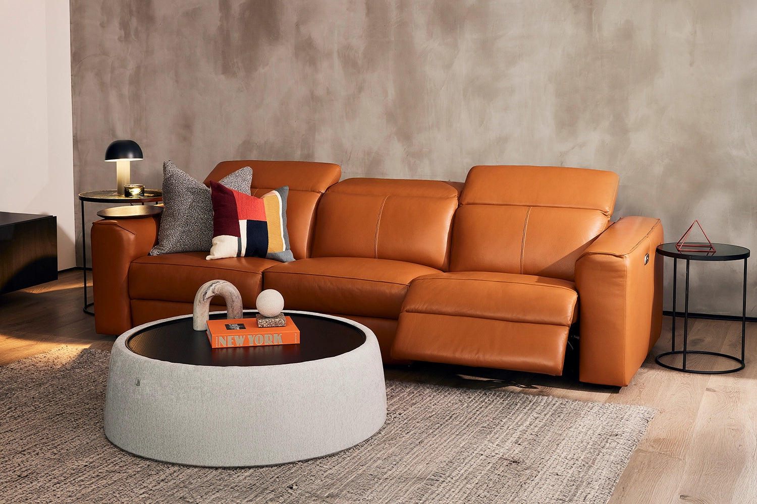 Morelli 3.5 Seater Dual Electric Recliners With Electric Headrests