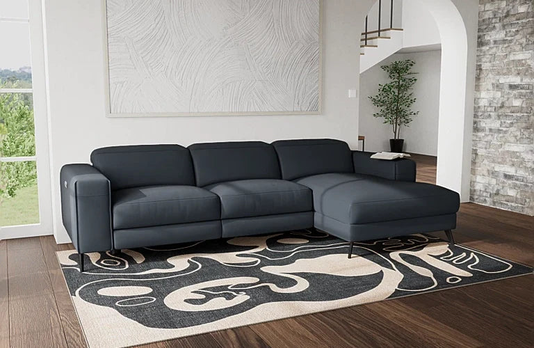 Sloane 3 Seater Electric Recliner With Electric Headrest And Right Chaise - Leather