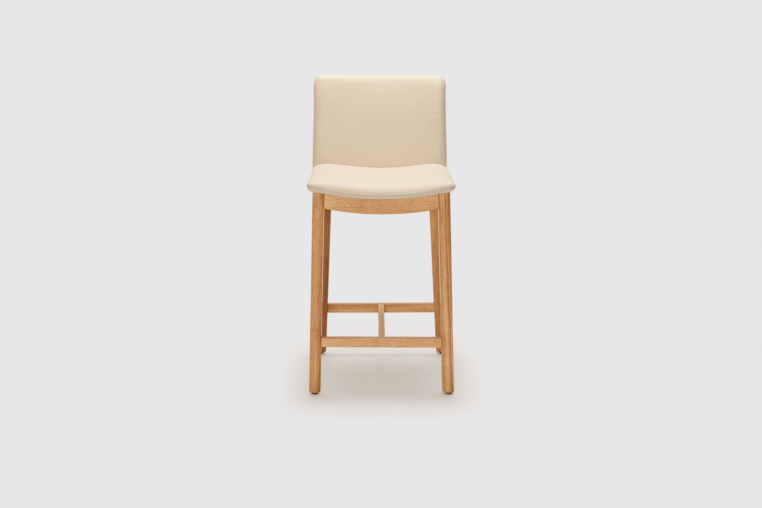 Tevez Bar Stool - Frost Leather/Natural