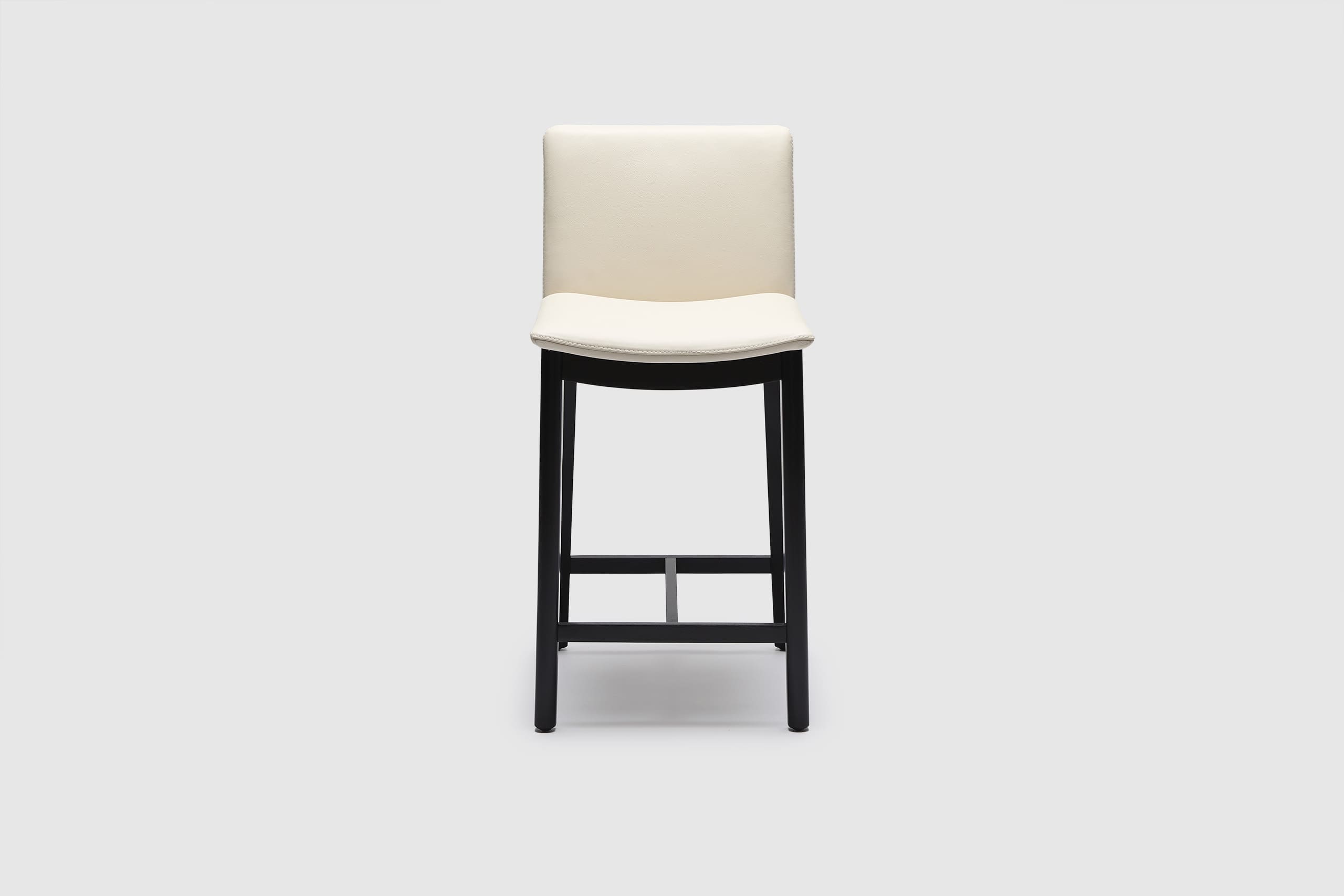 Tevez Bar Stool - Frost/Black Timber