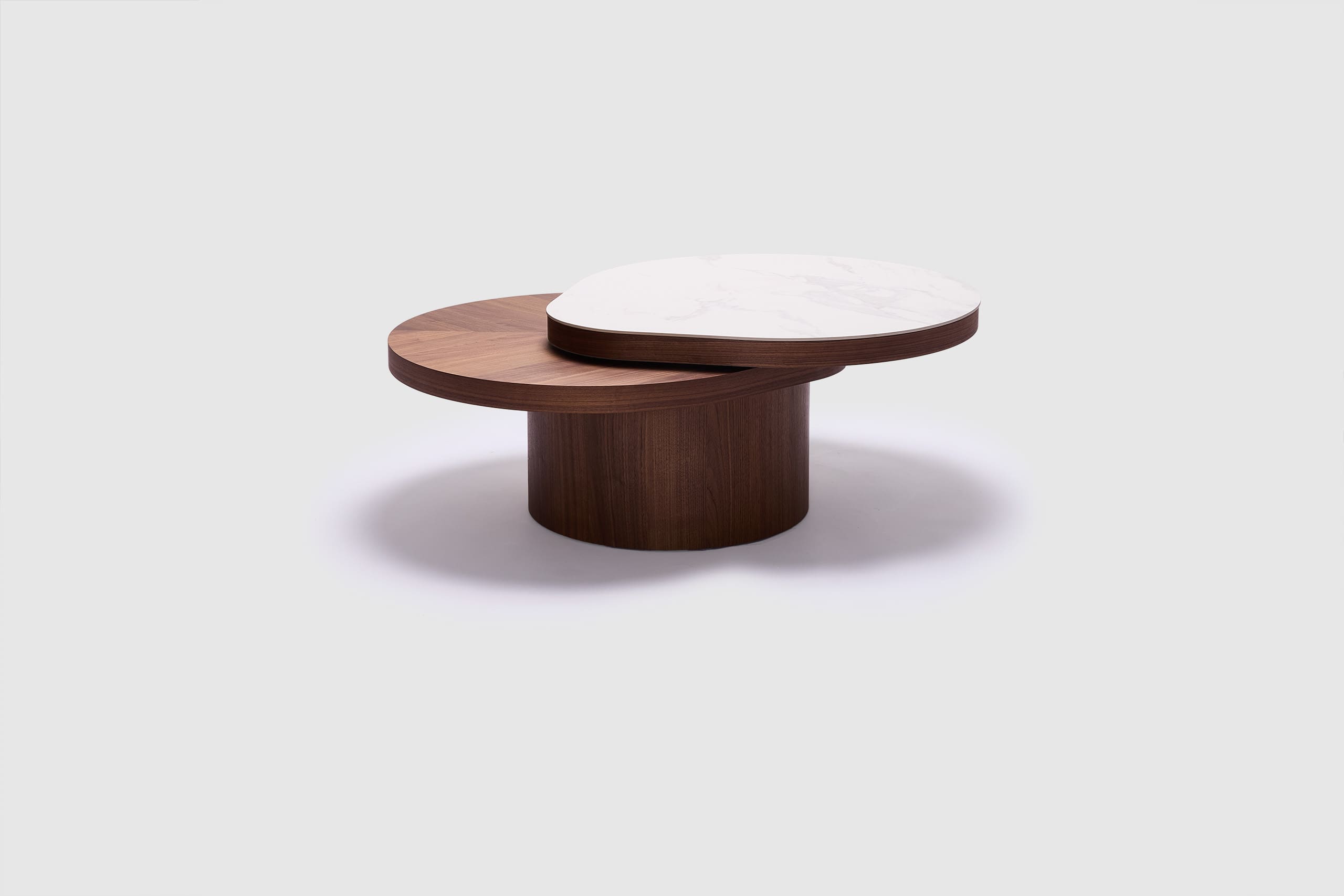Tear Drop Coffee Table - Walnut/Ceramic