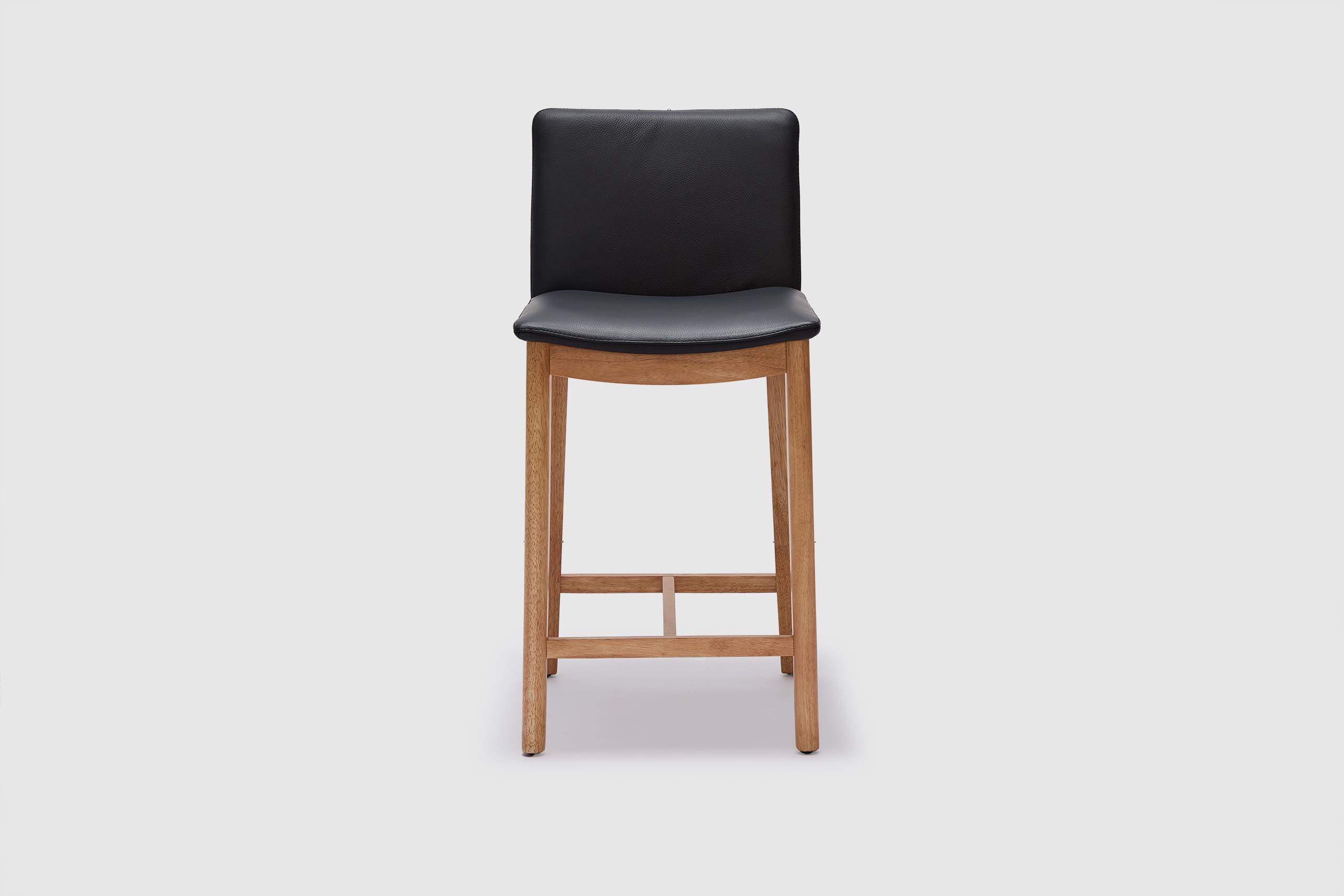 Tevez Bar Stool - Black Leather