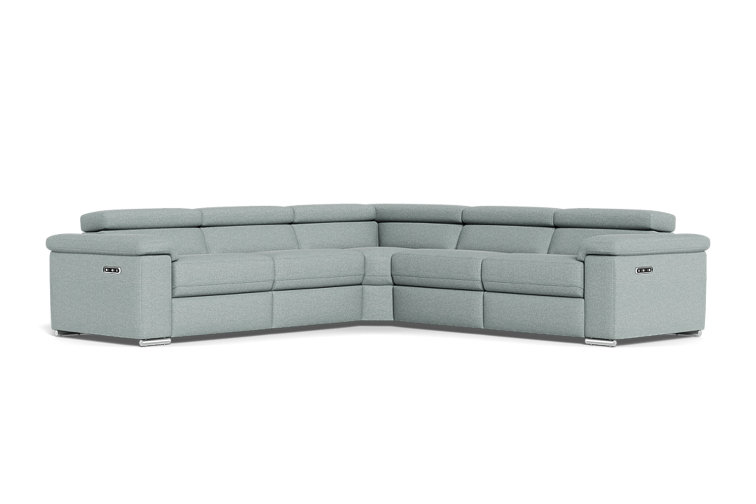 Baxter 5 Seat Corner Modular With Electric Recliners And Adjustable Headrests - Fabric