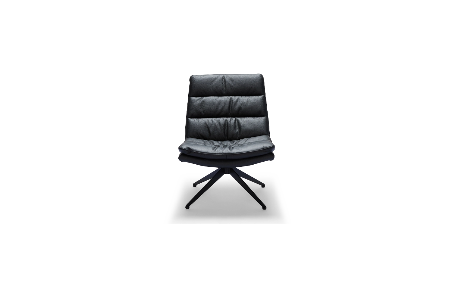 Bonita Swivel Chair - Black Leather