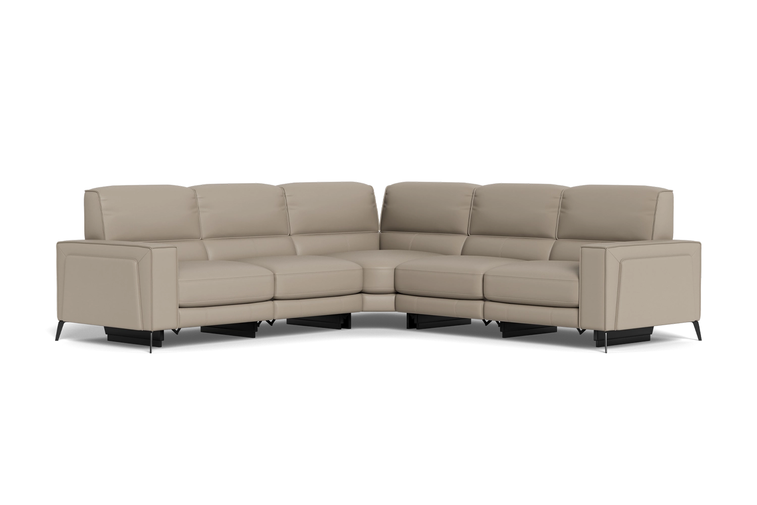 Evoque 5 Seat Corner Modular With Electric Recliners And Telescopic Headrests - Leather