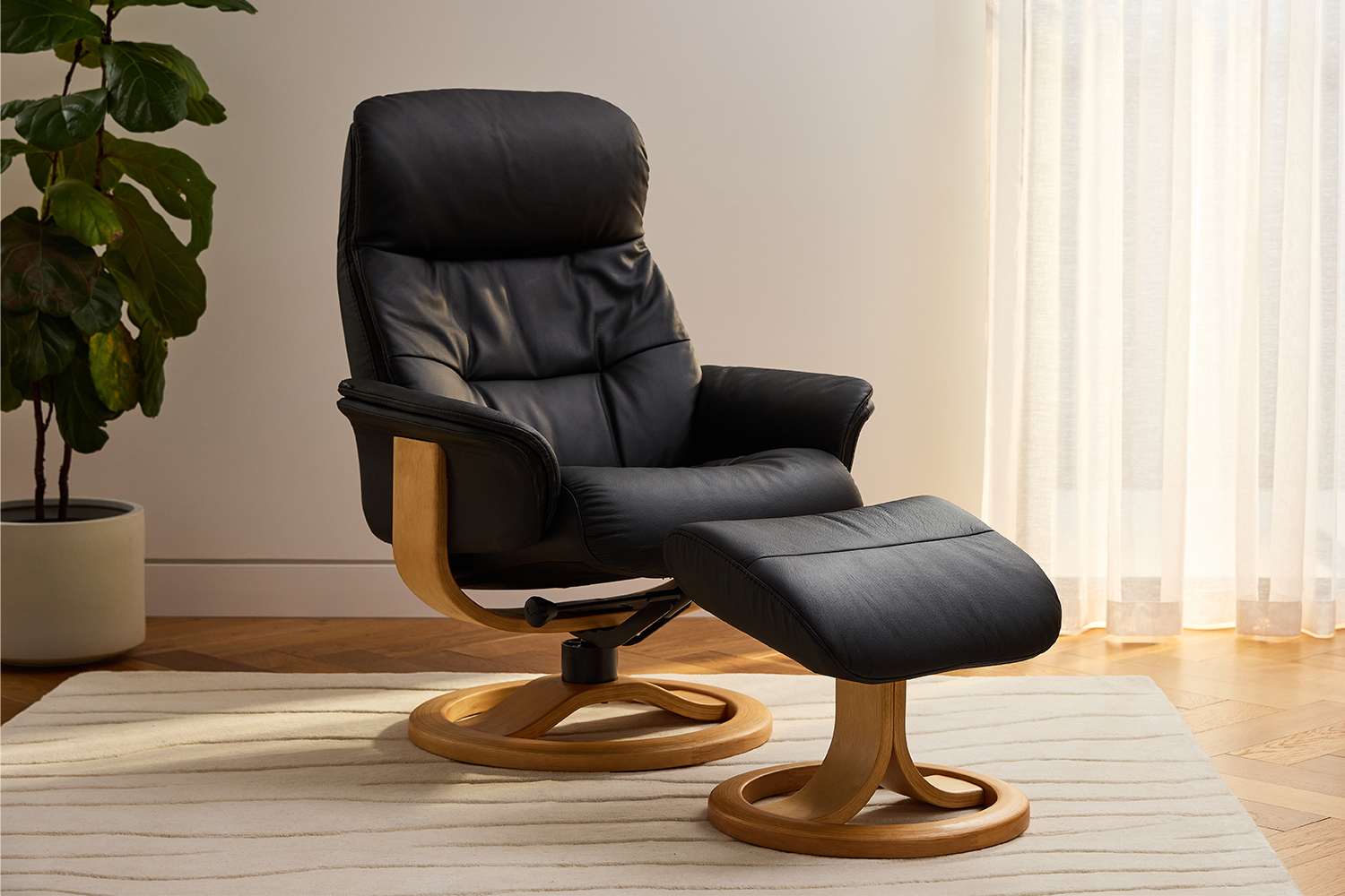 Freya Fjords Recliner Chair + Footstool - Large