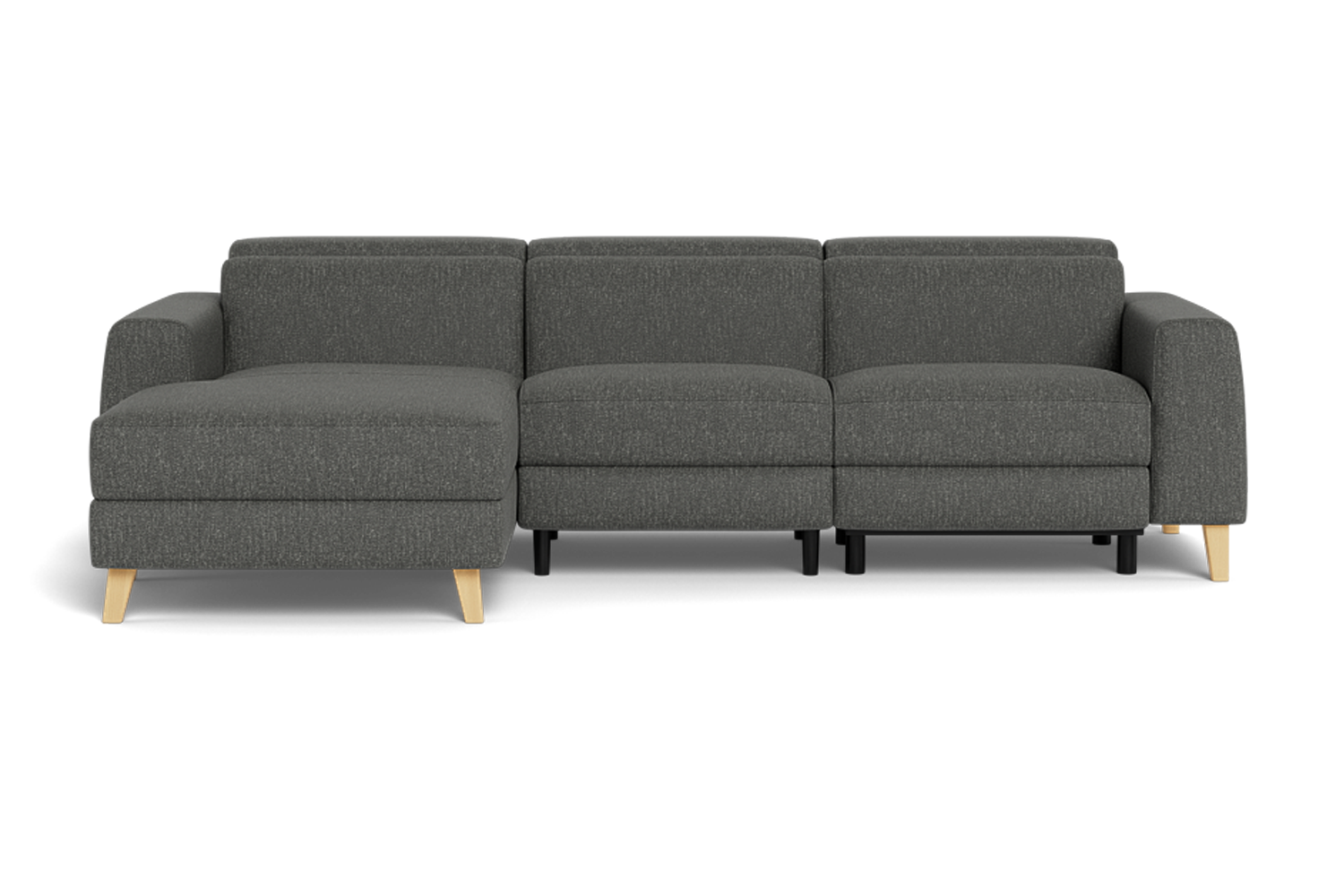 Gabrielle 3 Seat Electric Recliner With Electric Headrest And Left Chaise - Fabric