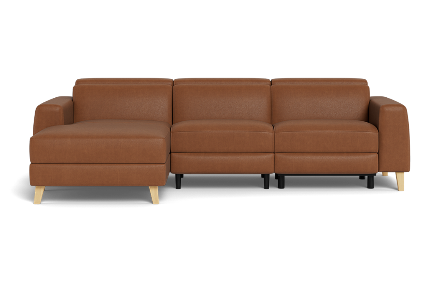 Gabrielle 3 Seat Electric Recliner With Electric Headrest And Left Chaise - Leather