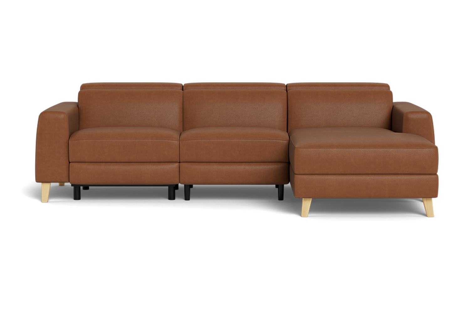 Gabrielle 3 Seat Electric Recliner With Electric Headrest And Right Chaise - Leather