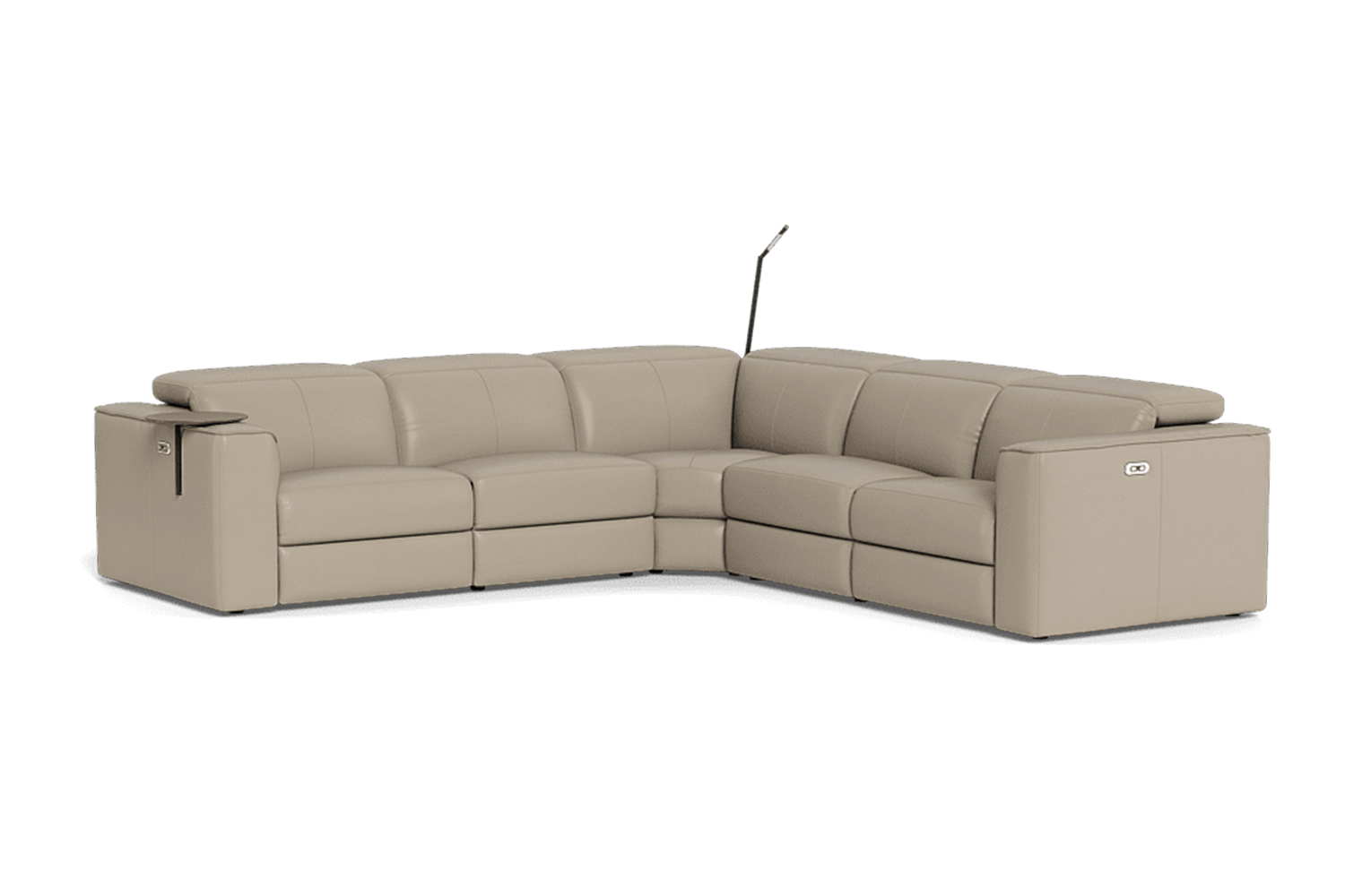 Morelli 5 Seat Corner Modular With Electric Recliners And Electric Headrests - Leather