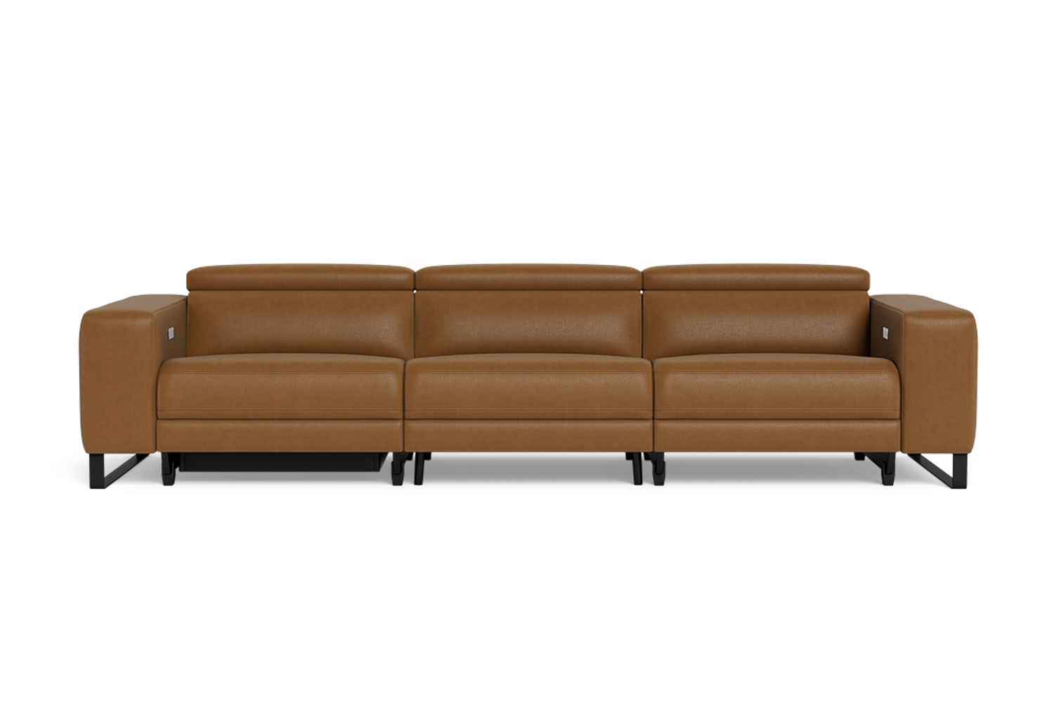 Piaz 3.5 Seater Dual Electric Recliners With Adjustable Headrests - Leather