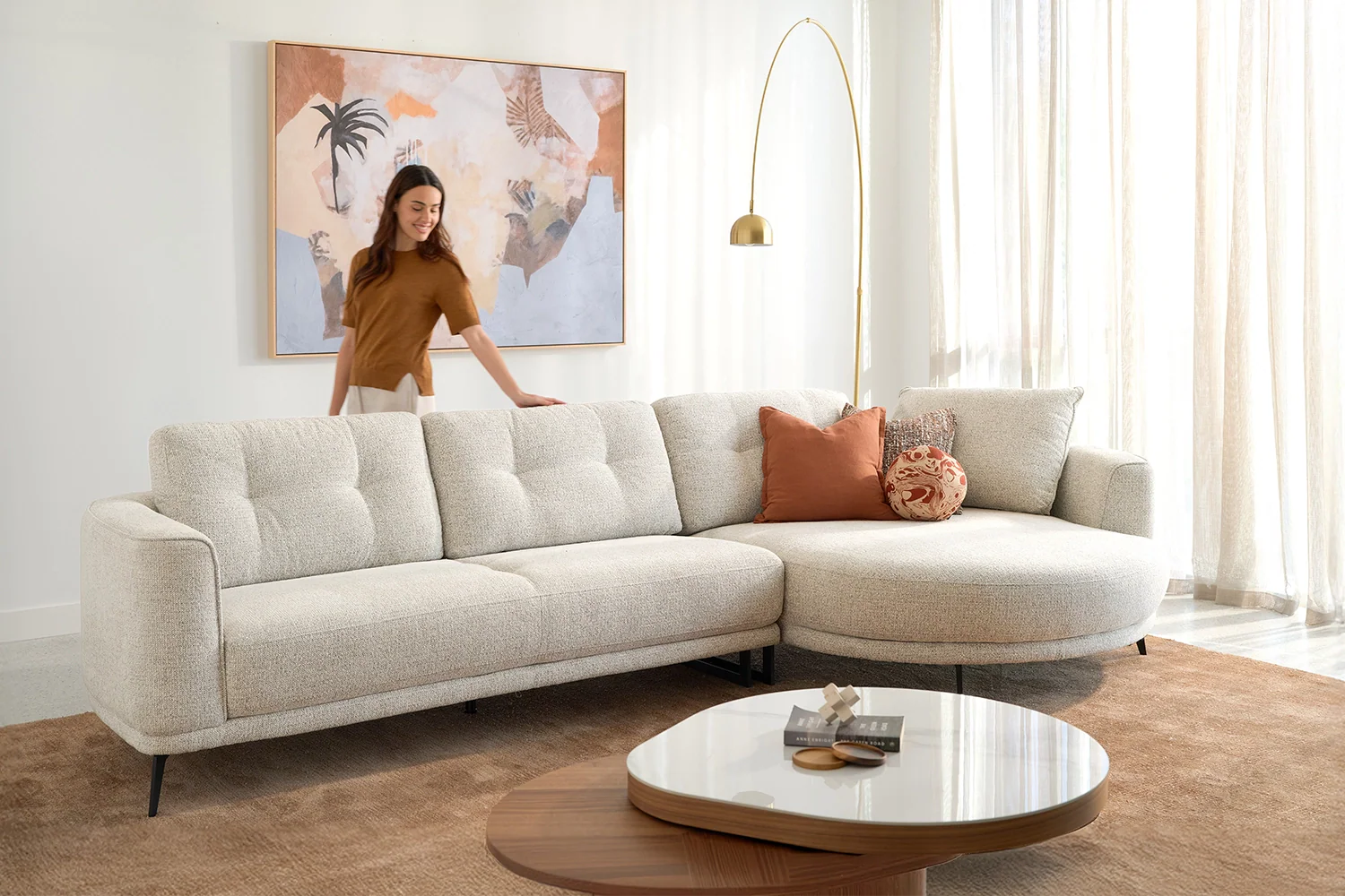 Senorita 2.5 Seater + Left Circular Chaise - Fabric