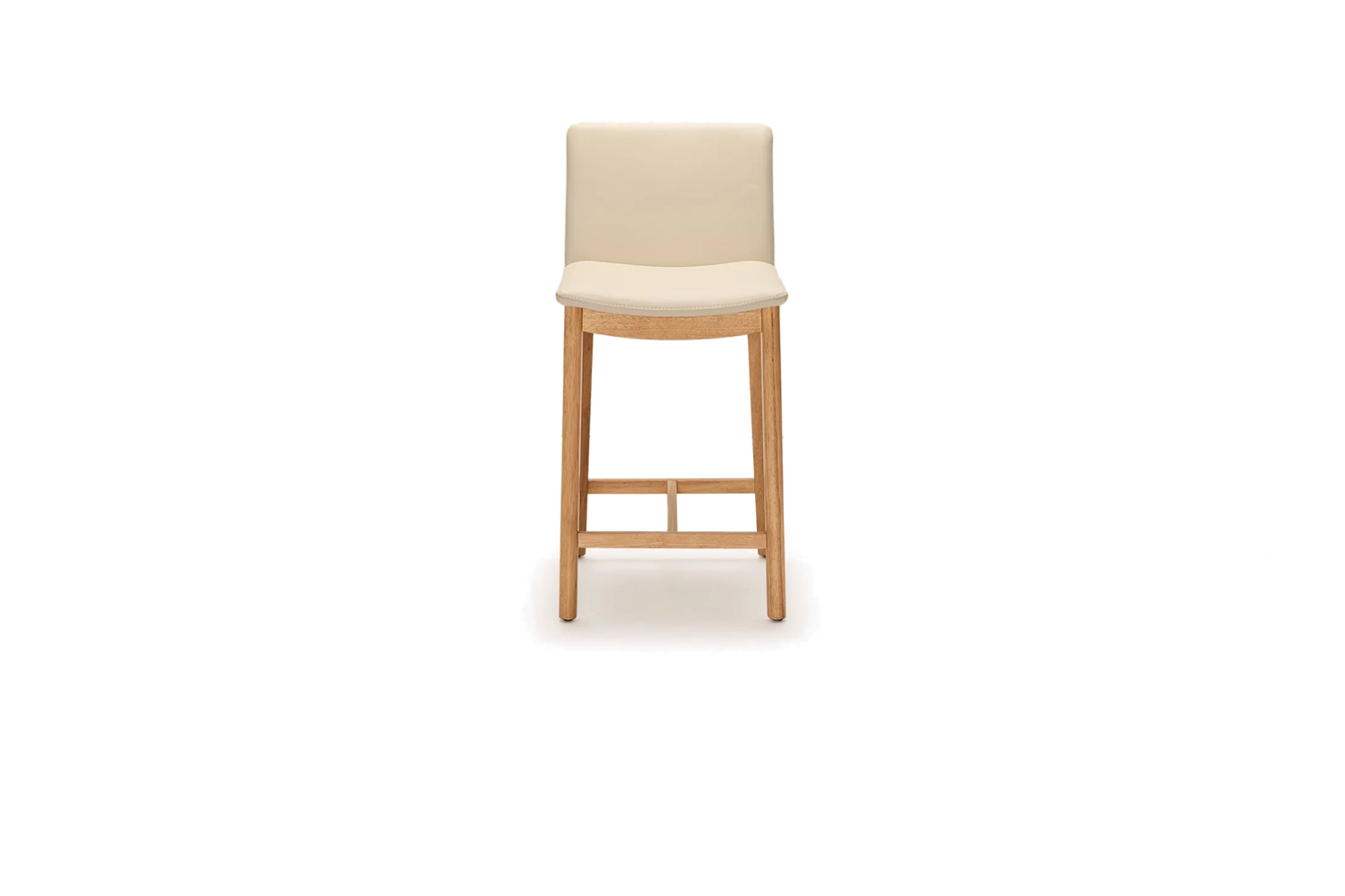 Tevez Bar Stool - Frost Leather/Natural