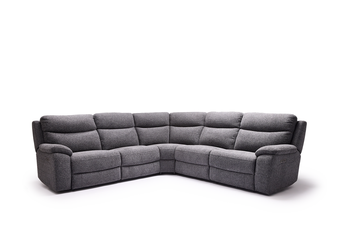 Toledo 5 Seat Corner | Fabric | Dual Electric Recliners