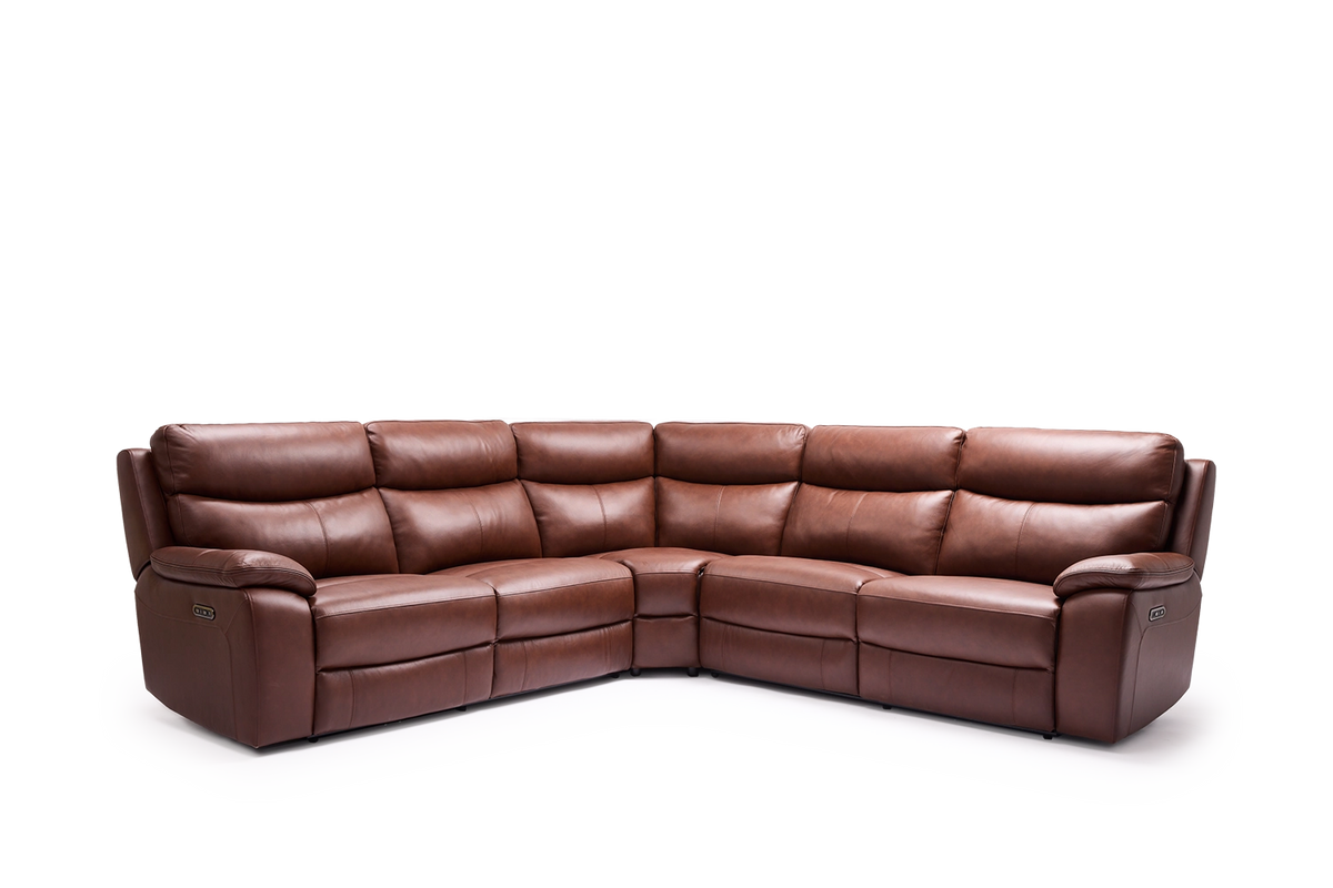 Toledo 5 Seat Corner | Leather | Dual Electric Recliners
