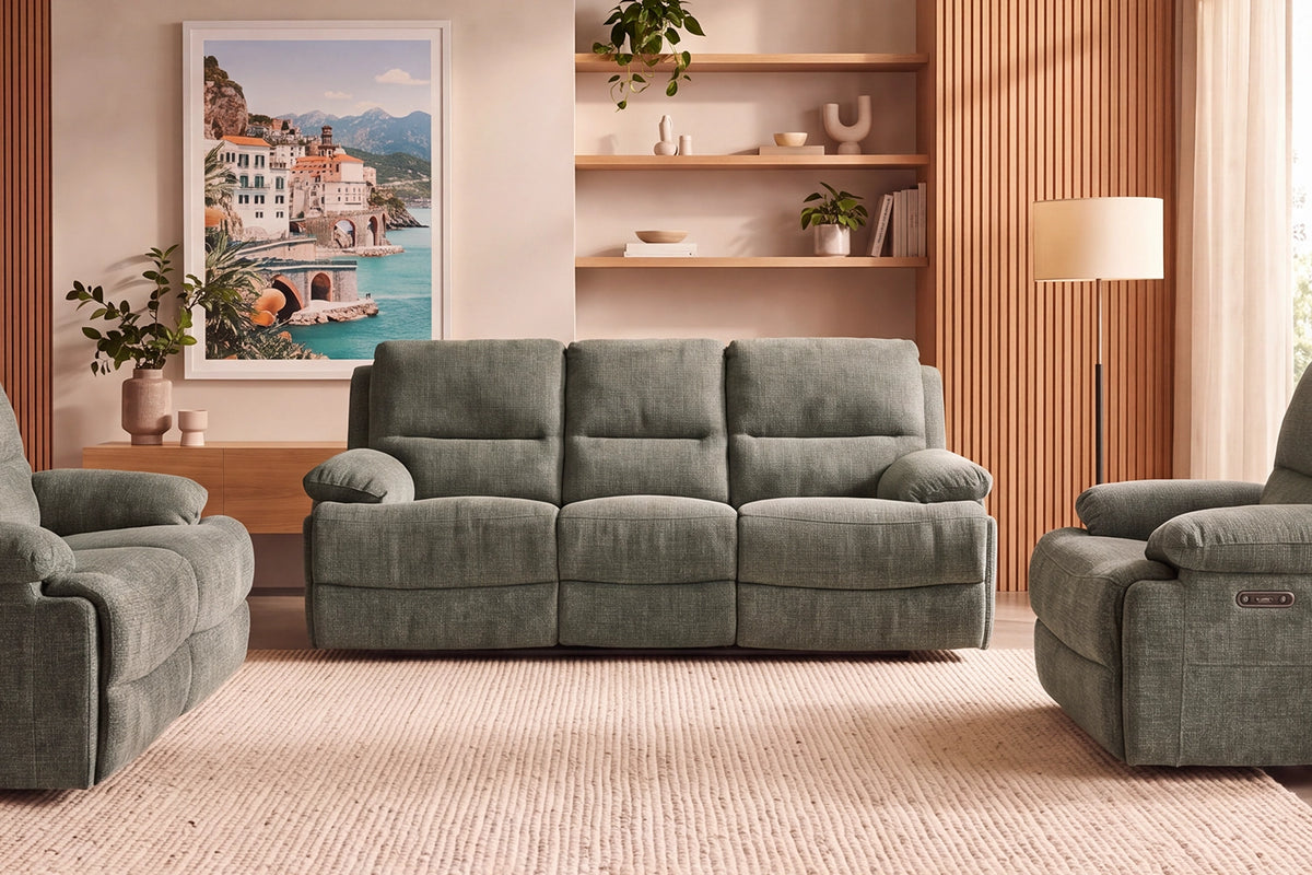 Avora 3 Seater | Fabric | Dual Electric Recliners