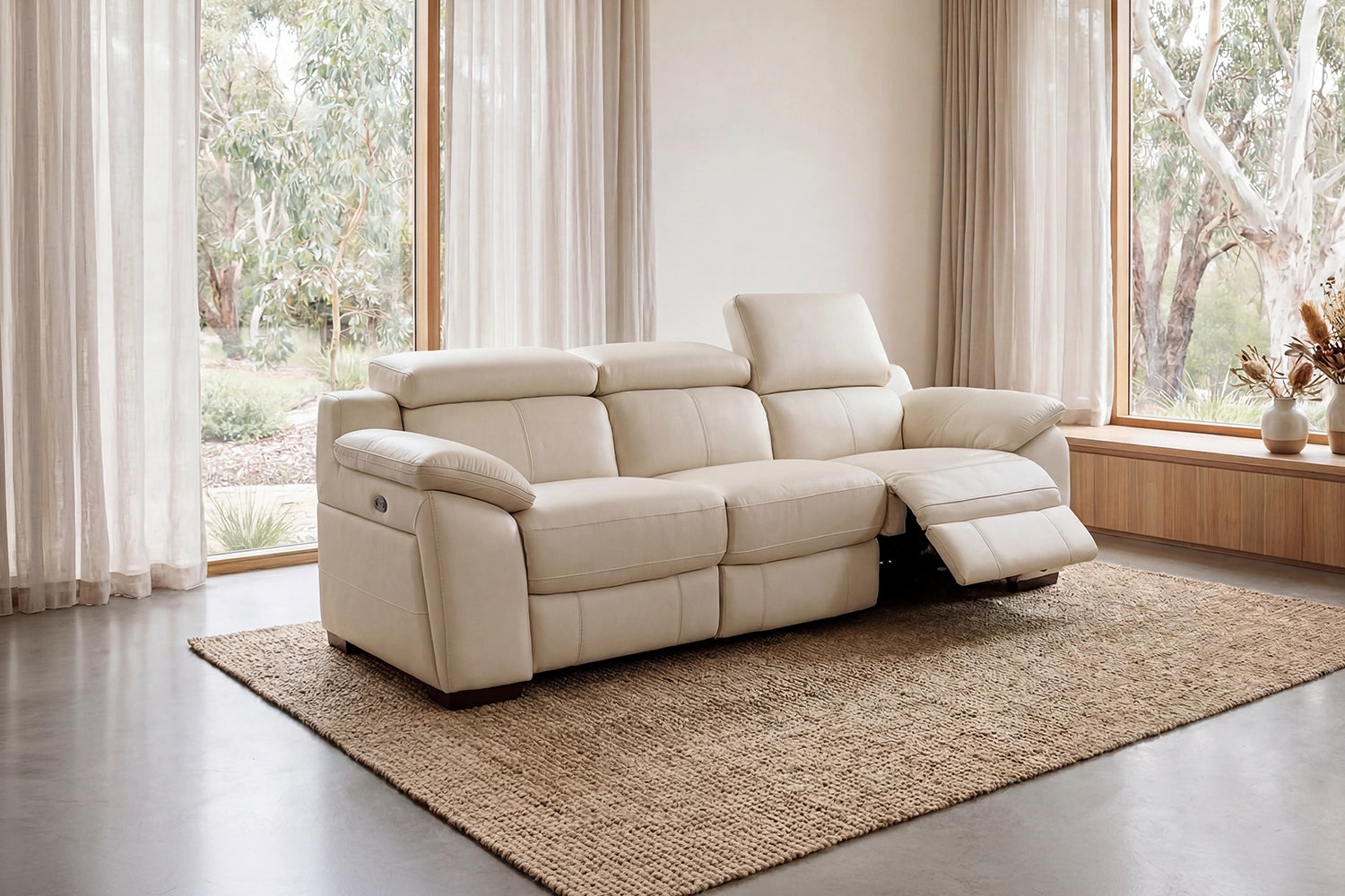 Delia 3 Seater Dual Electric Recliners With Zero Wall Technology