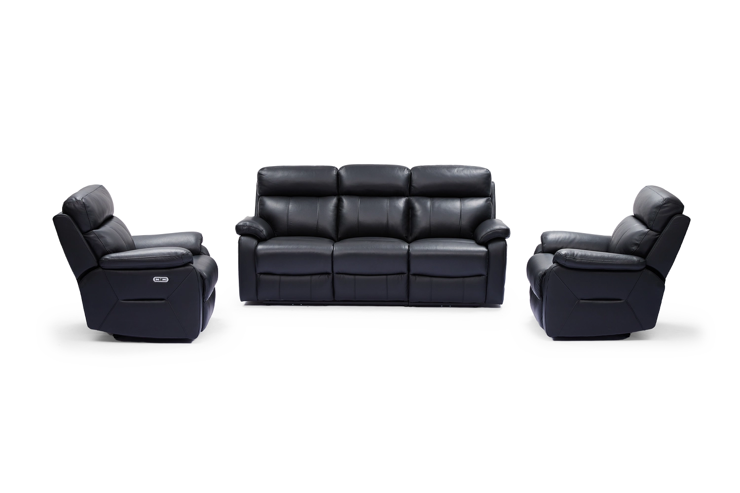 Viola 3 Piece Lounge Package Electric Recliners With Electric Headrests - Leather