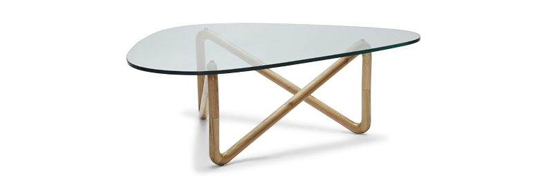 Twist Coffee Table In Natural, Twist Glass Coffee Table