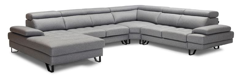 Dylan Corner Lounge Adriatic, Dylan 3 Seater Leather Sofa With Chaise
