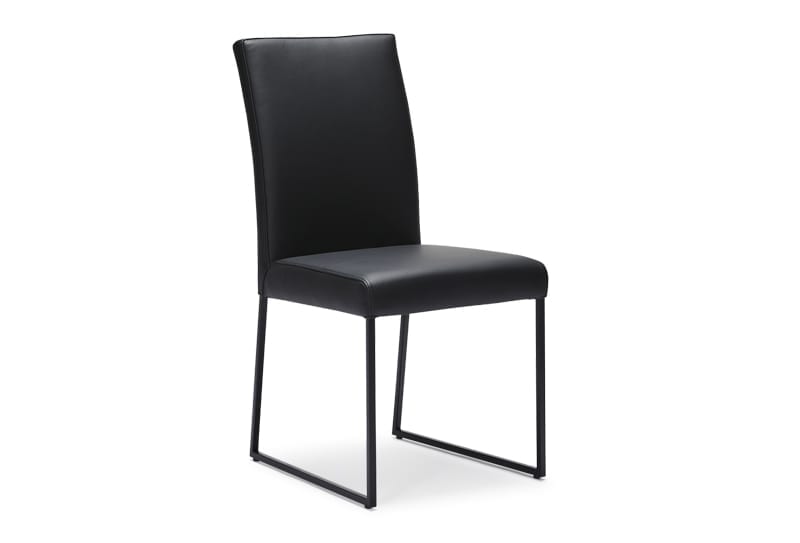 Atlas Dining Chair – Premium Black Leather