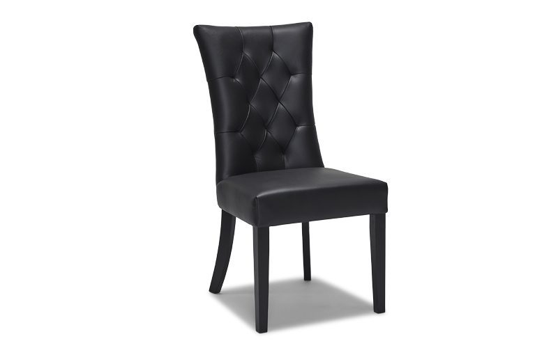 Scarlett Dining Chair – Premium Black Leather