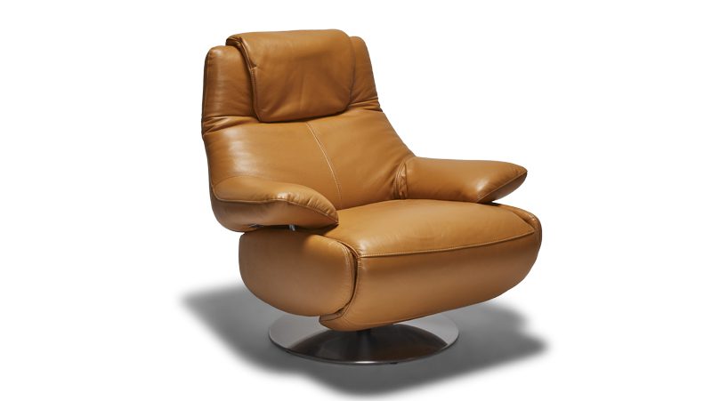 Cammeo Leather Recliner Chair, Tan Leather Recliner Chair