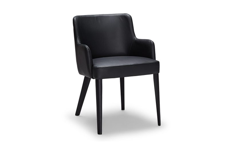 Zegna Dining Chair – Black Leather
