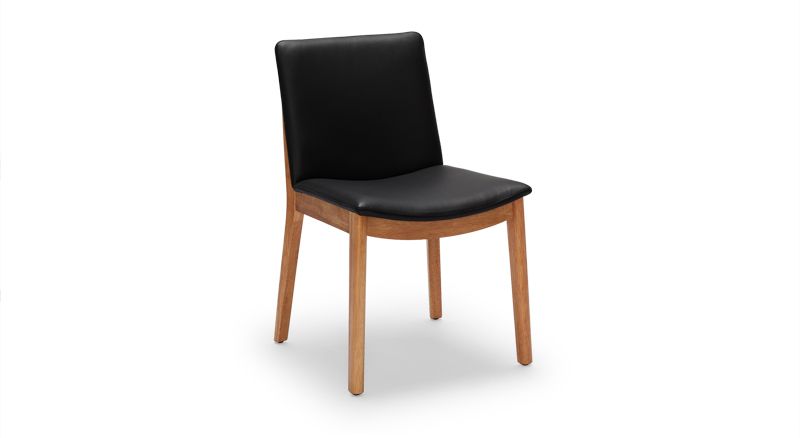 Tevez Dining Chair – Black Leather