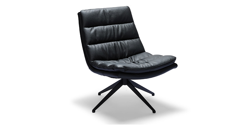 Bonita Swivel Chair – Black Leather