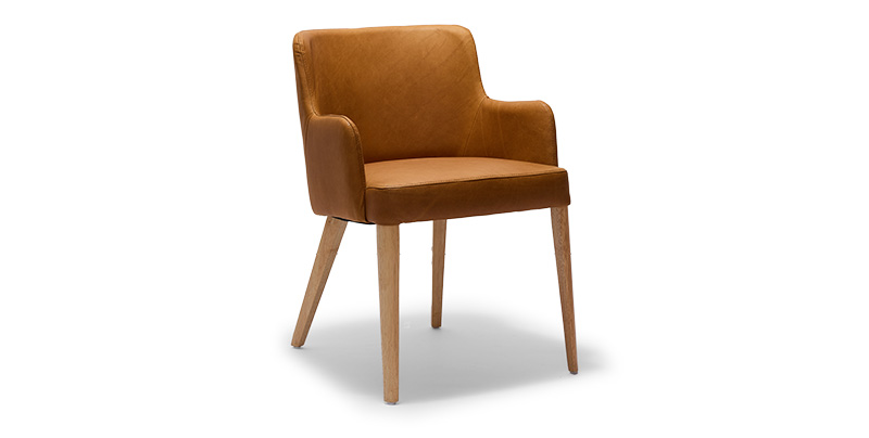 Zegna Dining Chair – Vintage Leather/Natural Leg